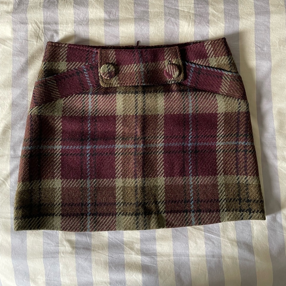walter plaid wool mini skirt